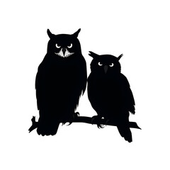 Fototapeta premium owls silhouette