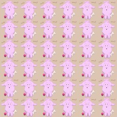 Obraz premium Pink pomeranian and its toys