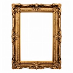 Vintage Frame Isolated White Background Elegant Design Element