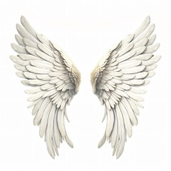Elegant White Wings on Clean Background