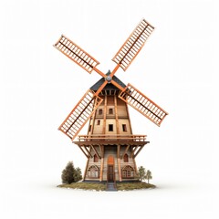 Isolated Windmill on White Background