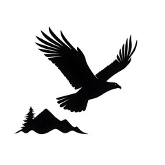 Obraz premium eagle flying silhouette