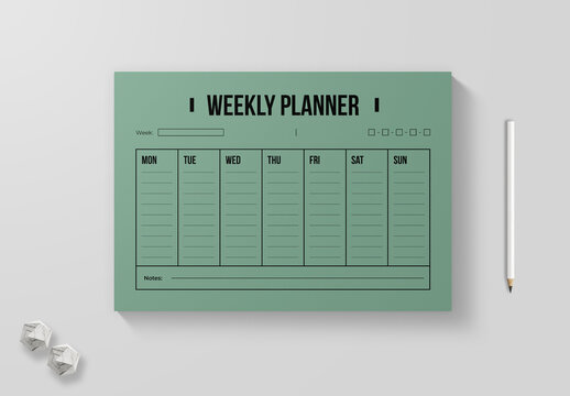 Professional Weekly Planner Template