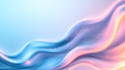 Fototapeta premium Flowing abstract waves digital art soft colors modern design vibrant and calm aesthetic concept