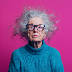 Obraz premium The touseled elderly lady
