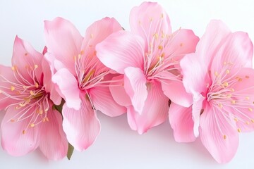 Fototapeta premium Spring flowers in almond pink, isolated on a transparent background in PNG
