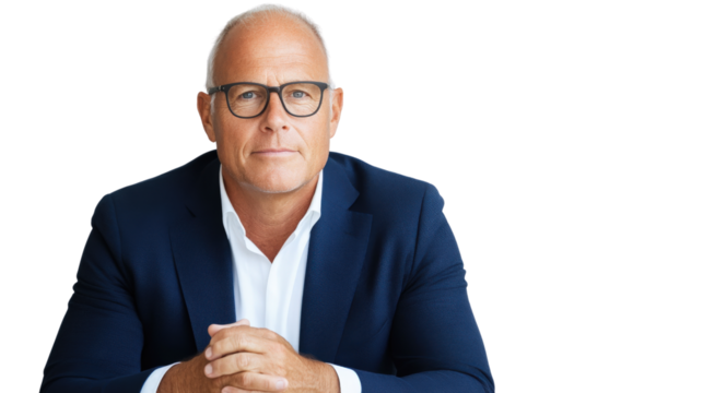 Professional headshot business leader in contemporary office environment