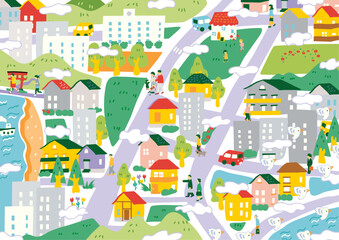 雲がもくもくの日々を彩る街Ａ4