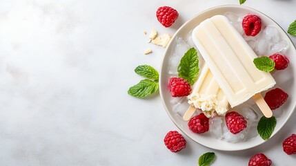 Refreshing raspberry popsicles recipe kitchen food photography bright overhead summer treats