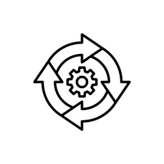 Project timeline outline icons, minimalist vector illustration ,simple transparent graphic element .Isolated on white background