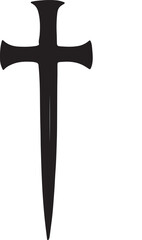 Christian Nail Cross Silhouette Vector Illustration