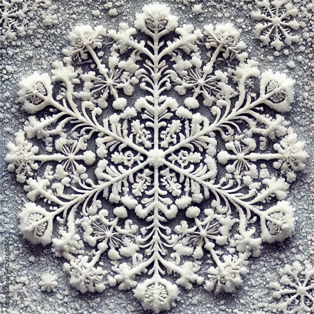 Wall mural Texture Fine intricate snowflake patterns