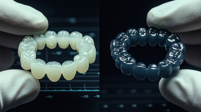 Full Arch Zirconia Dental Crowns Before & After CAD/CAM Technology