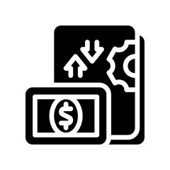 cash flow projection glyph icon