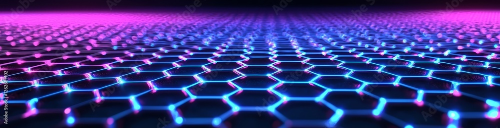 Wall mural a sleek abstract technology background with hexagonal geometric patterns, perfect for banners or hea