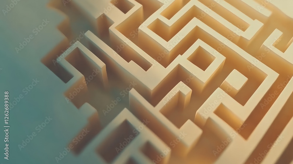 Poster Complex labyrinth is creating a visual metaphor for career choices, job insecurity, and the fear of better options, highlighting the challenges in decision making
