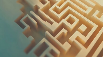 Complex labyrinth is creating a visual metaphor for career choices, job insecurity, and the fear of better options, highlighting the challenges in decision making