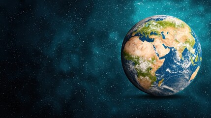 Fototapeta premium Stunning View of Earth from Space Surrounded by Stars and Nebulae in a Deep Cosmic Background