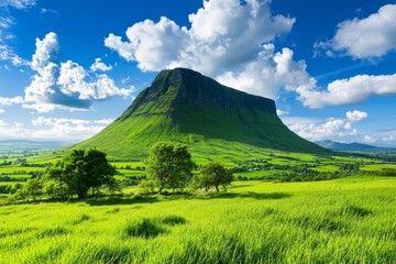 Fototapeta premium An isolated Snowdonia Tryfan mountain with a clear background