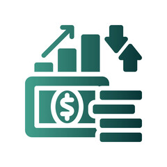cash flow chart flat gradient icon