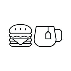 hamburger, drink, food, vector, icon, tea, coffee, restaurant, symbol, set, sausage, meat, cake, bread, meal, beverage, chicken, eat, pizza, sandwich, breakfast, beer, design, donut, cooking, bakery, 