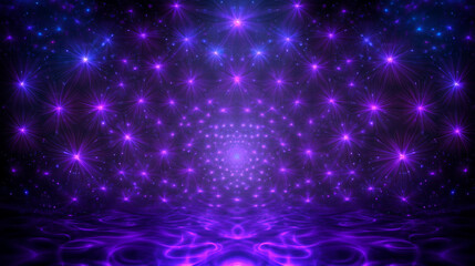Obraz premium Ethereal Galaxy of Sparkles and Stars in a Cosmic Dance of Light and Shadow with Purple Reflections