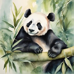 giant panda eating bamboo