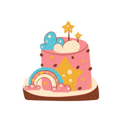  Colorful birthday cake for a joyful celebration