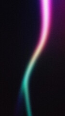 A smooth, glowing neon curve in pink, green, and yellow on a dark background. Perfect for futuristic and abstract designs.