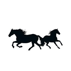 running horses silhouette