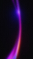 A glowing, curved neon light trail in purple, pink, and orange on a dark background. Perfect for futuristic and abstract designs.