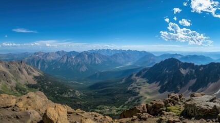 Fototapeta premium Colorado Horizon Photography: Vast, clear skies over majestic landscapes evoke the boundless spirit of the Rockies.