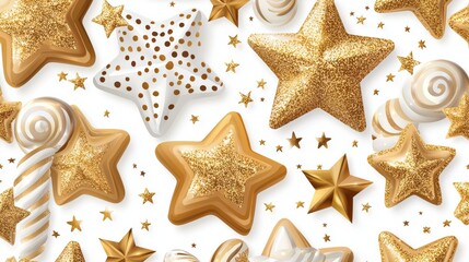 Isolated on a transparent background, a golden glitter wave abstract with a trail of sparkling golden star dust. Magic concept. PNG