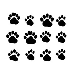 Fototapeta premium paw prints silhouette