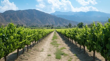 Fototapeta premium California Valley Photography: Lush, fertile and radiant landscapes evoke the vibrant charm of a thriving, sun‑kissed countryside.