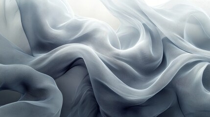 Obraz premium Abstract flowing translucent fabric creates soft and elegant textures