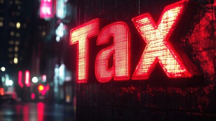 Taxation trends and insights urban cityscape graphic design nighttime dynamic viewpoint financial concepts