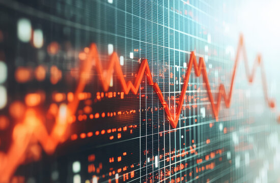 Fondo abstracto con un grafico de subidas y bajadas en el mercado de la bolsa