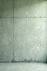 A Textured Green Concrete Wall and Floor in an Empty Room, Ideal for Design and Architectural Projects