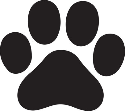 Dog or cat paw print flat icon