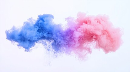 Fototapeta premium a 3d render of an abstract colorful nebula cloud in indigo and magenta, isolated against a transparent background