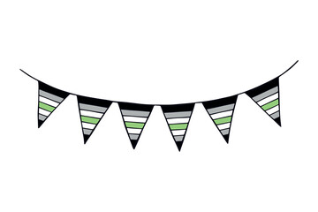 Obraz premium Colorful garland Agender pride flag Happy pride day LGBTQ community Pride Month Vector hand drawn doodle for posters, stickers, logo, cards