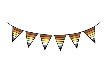 Obraz premium Colorful garland Bear pride flag Happy pride day LGBTQ community Pride Month Vector hand drawn doodle for posters, stickers, logo, cards