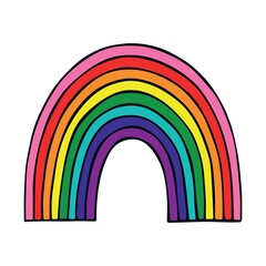 Fototapeta premium Colorful rainbow shape Gay pride flag Happy pride day LGBTQ community Pride Month Vector hand drawn doodle for posters, stickers, logo, cards