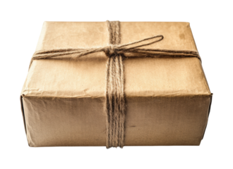 Shipping package ready for delivery home isolated on transparent background - Generative AI