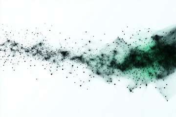 Visual representation of cybersecurity concepts through binary code mist in black and green tones on a white background