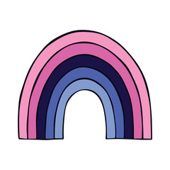 Fototapeta premium Colorful rainbow shape Omnisexual pride flag Happy pride day LGBTQ community Pride Month Vector hand drawn doodle for posters, stickers, logo, cards