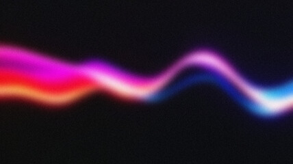 A glowing, wavy neon light trail in pink, orange, and blue on a dark background. Perfect for futuristic and energetic designs.