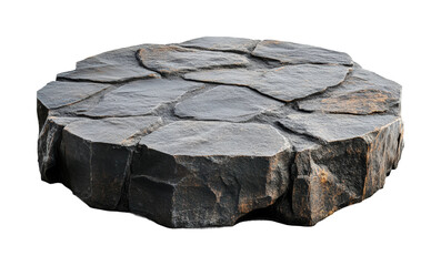 Natural stone tabletop display outdoor isolated on transparent background - Generative AI