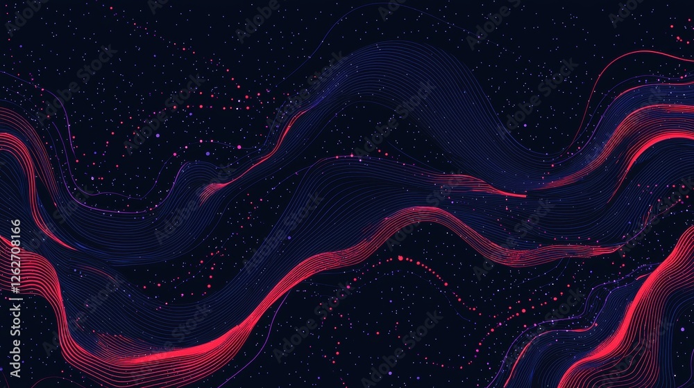 Poster an abstract geometric pattern of interconnected lines and dots, conveying the concept of big data vi